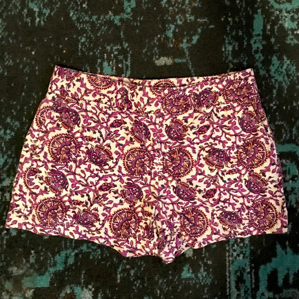 Loft Printed Linen Shorts